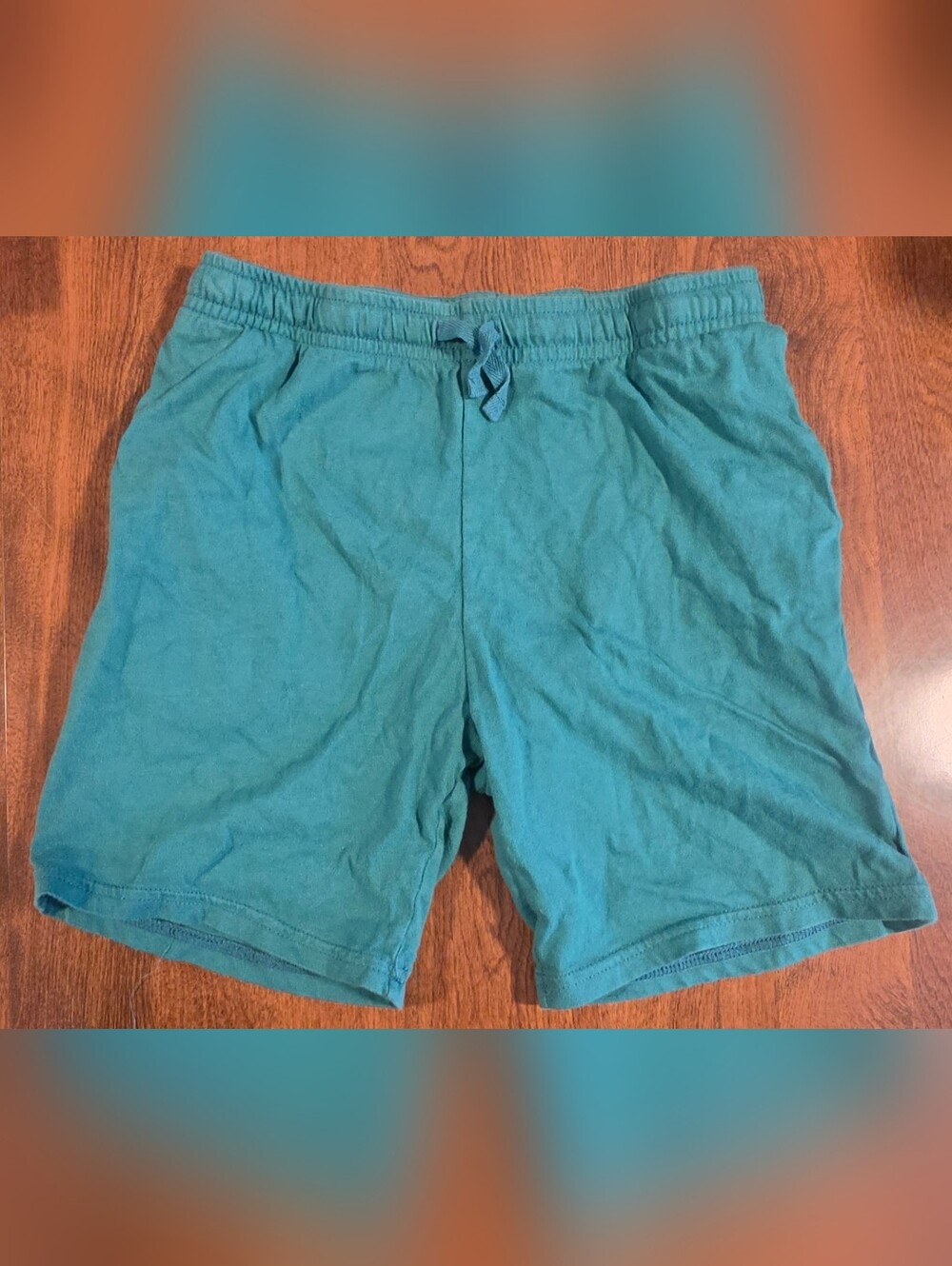H&M Teal Elastic-Waist Kids Athletic Drawstring Shorts